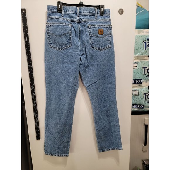 Carhartt Straight Traditonal Fit, B18 STW, 33W x 32L Blue Jeans. RN# 14806. - Picture 8 of 10